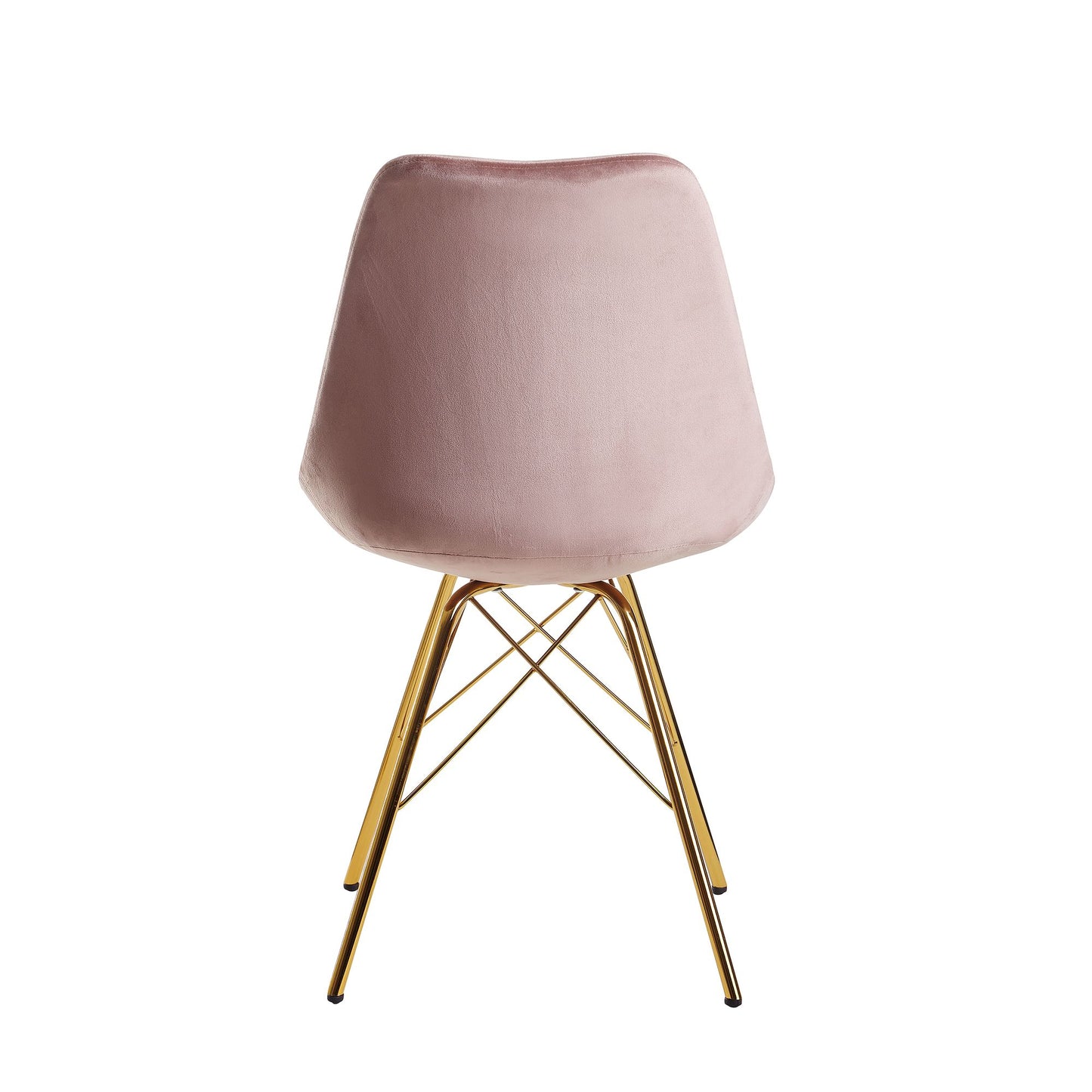 eetkamer  set van 2 fluwelen roze keukenstoelen met gouden poten | Schelpstoel Scandinavisch design | Gestoffeerde stoel met stoffen bekleding | Gestoffeerde stoel