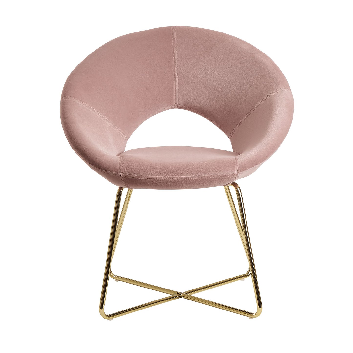 eetkamerstoel  roze fluwelen keukenstoel met gouden poten | Shell stoel stof / metaal | Design gestoffeerde stoel | Stoel eetkamer gestoffeerd