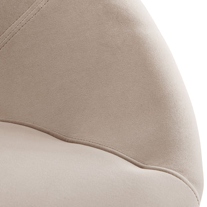 eetkamer  fluwelen beige keukenstoel met gouden poten | Shell stoel stof / metaal | Design gestoffeerde stoel | Stoel eetkamer gestoffeerd