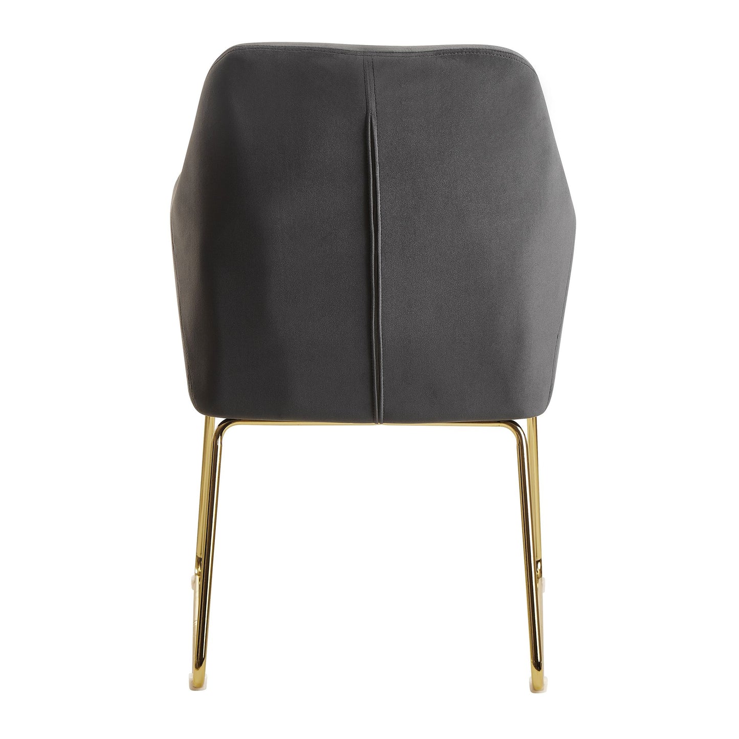 eetkamer  donkergrijze fluwelen keukenstoel met gouden poten | Shell stoel stof / metaal | Design gestoffeerde eetkamerstoel | Gestoffeerde stoel