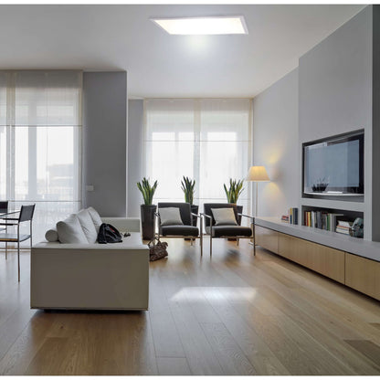 LED -assemblagepaneel "Sorriso", montagelamp gemaakt van metaal en plastic in wit met stevig ingebouwde LED's, 30 x 60 cm voor interieurs