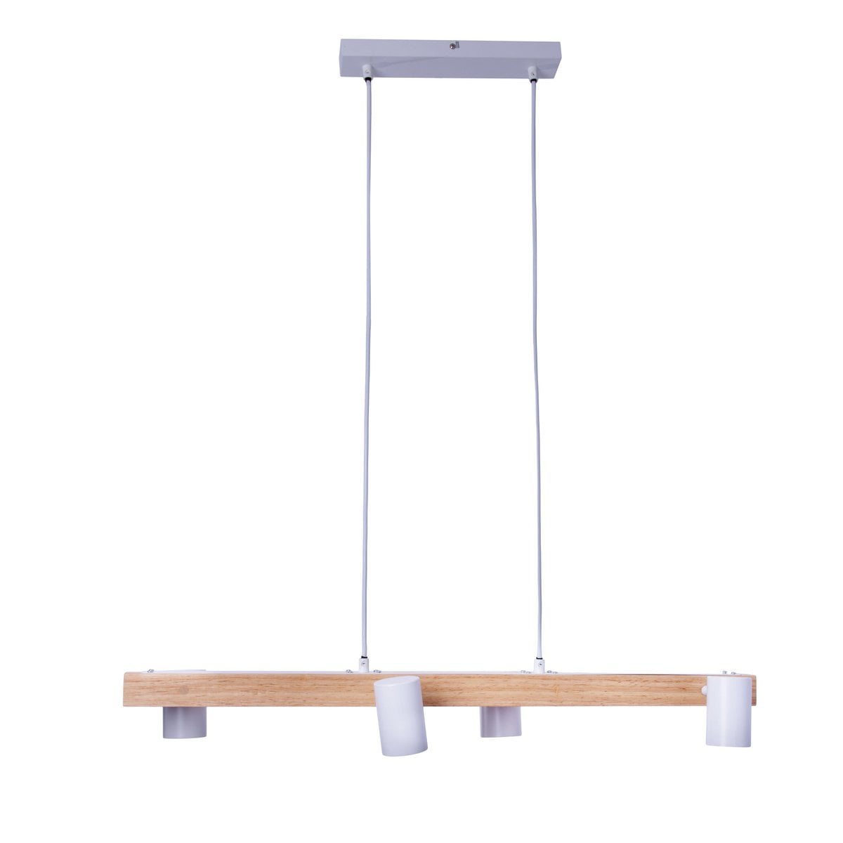 4 hanglamp "Frida" wit, hangende lamp, metaal, wit, GU10, hanglamp voor eetkamer, woonkamer, gang of kantoor, 80 cm lang