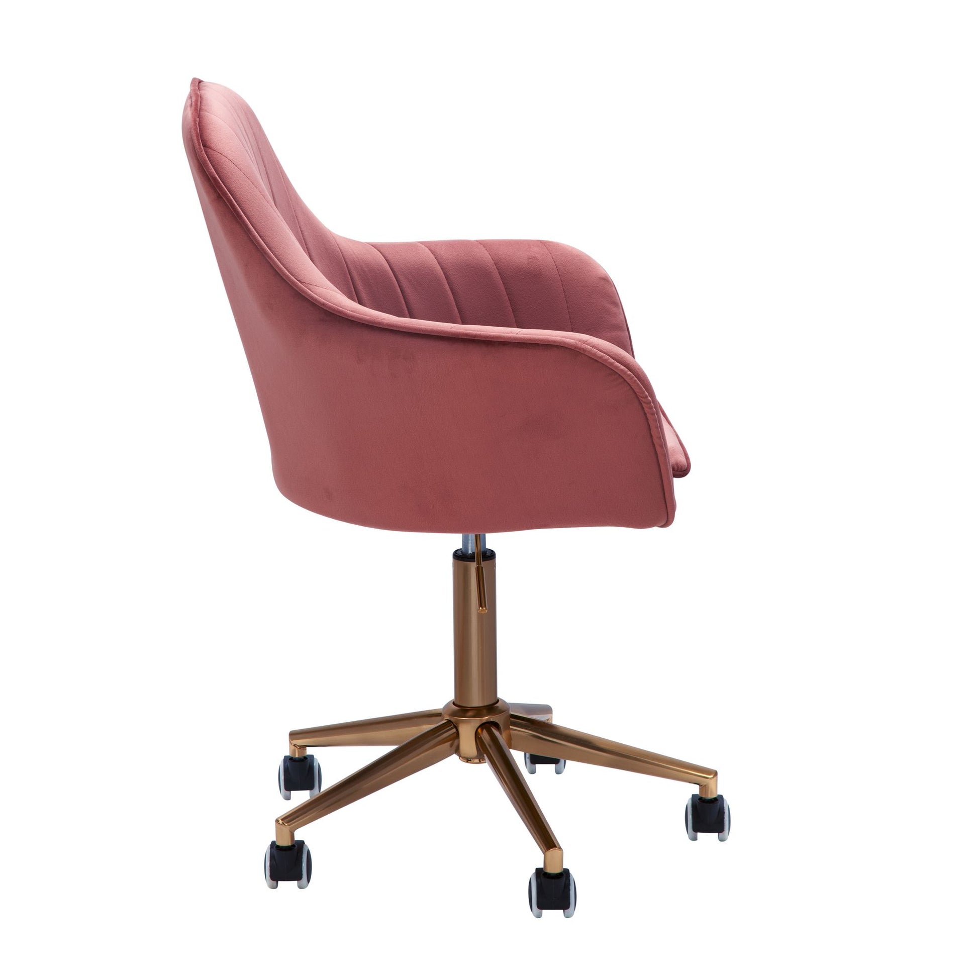 WOHNLING Loungestoel Fluweel Roze/Goud Design Draaistoel, Clubfauteuil Gestoffeerde Stoel met Rugleuning, Draaifauteuil Cocktailstoel Lounge, Fauteuil met Stoffen Bekleding WOHNLING Loungestoel Fluweel Roze/Goud Design Draaistoel, Clubfauteuil Gestoffeerde Stoel met Rugleuning, Draaifauteuil Cocktailstoel Lounge, Fauteuil met Stoffen Bekleding