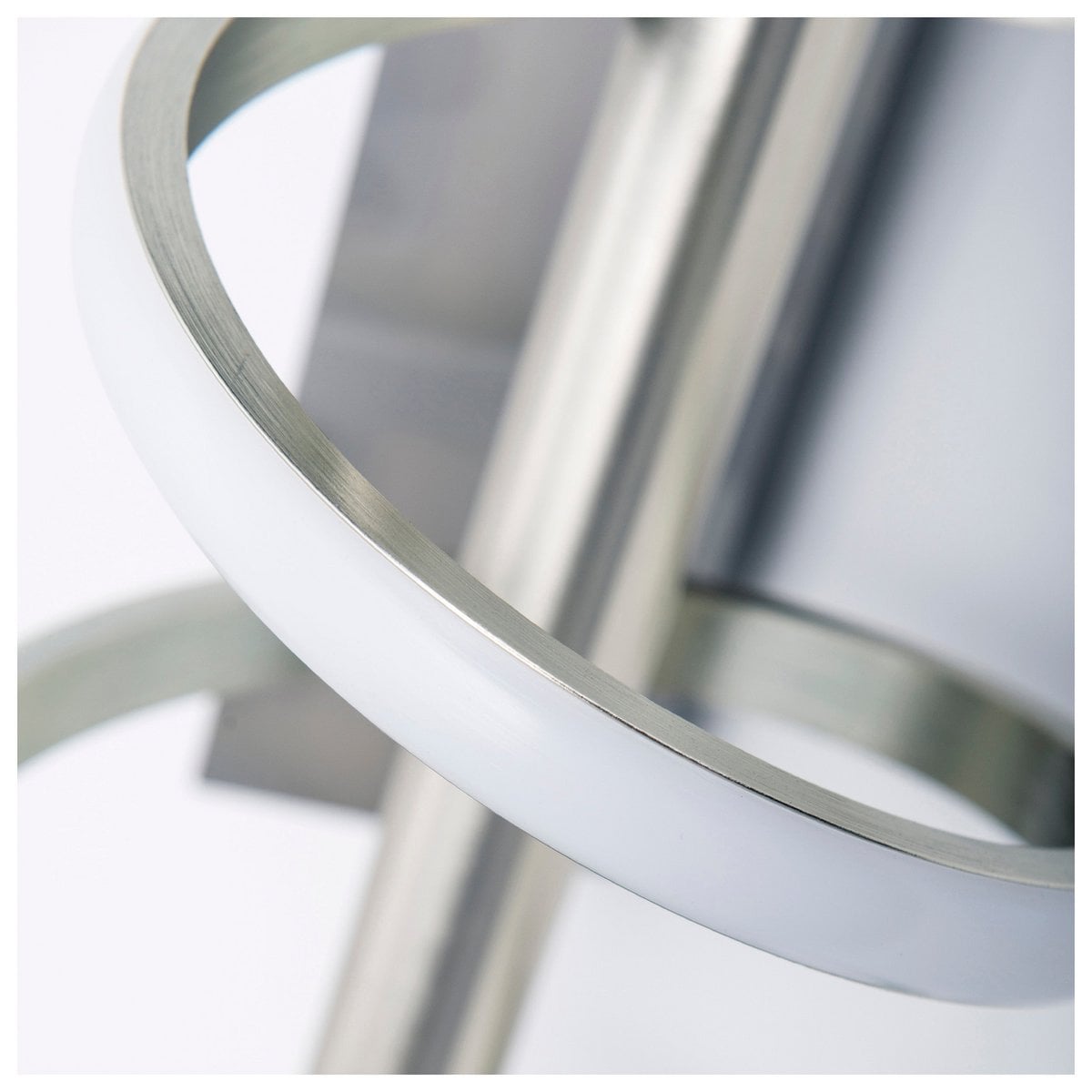 LED -plafondlamp "Belleza", moderne metalen plafondlamp en plastic in nikkel mat en wit, met stevig gebouwd -in LED's, 100 cm lang. De ideale verlichting voor woonkamer, eetkamer of keuken.