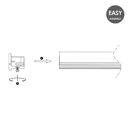 Railverlichting onderdeel eind kap 2.5/2.5/3.5cm | Zwart | Accessoires