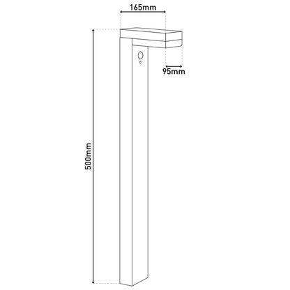 LED Solar Outdoor Base Light "Filius" H: 50 cm, gemaakt van metaal en plastic in antraciet, met geïntegreerde LED