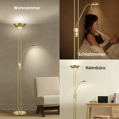 Home Sweet Home R7s + G9 LED Uplight Vloerlamp - Klassiek Goudbrons