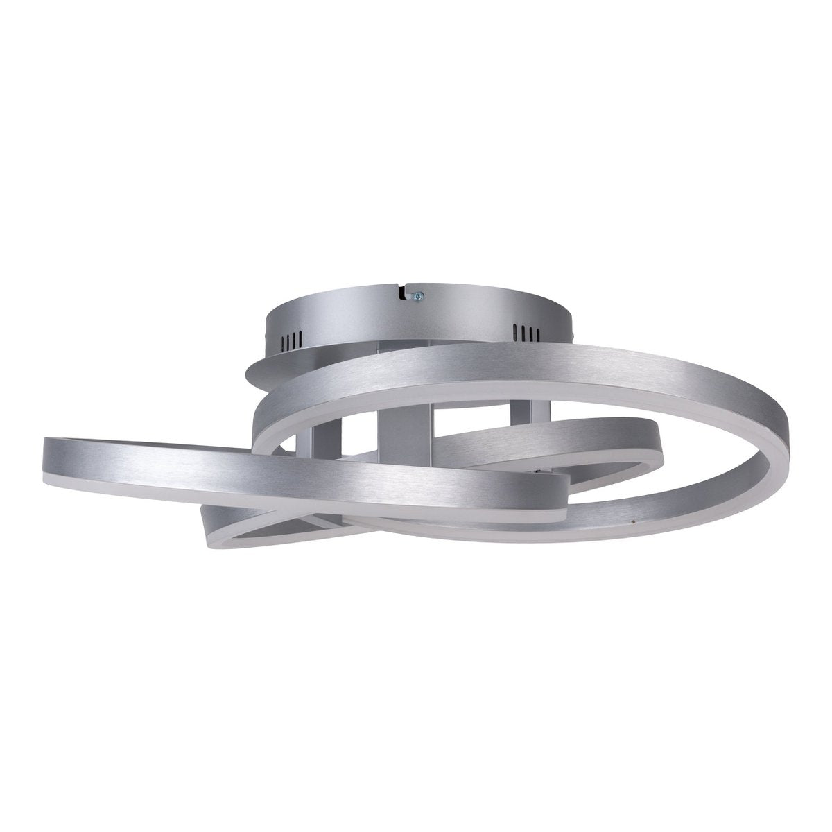 Smart Home LED plafondlicht "Divora" Ø 58 cm, plafondlamp gemaakt van metaal, aluminium geborsteld en wit plastic, met veel functies, stevig gebouwd -in LED's, verlichting voor woonkamer, eetkamerkantoor of gang