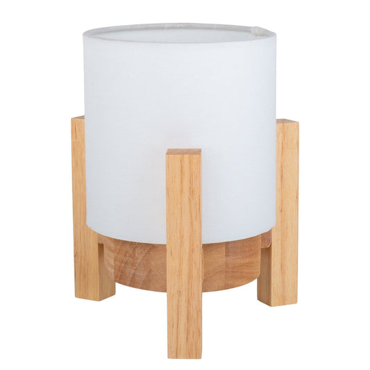 Ackitical Lamp "Madita" 19 cm hoog, in wit/natuur, met geïntegreerde LED, dimbaar met aanraaksensor