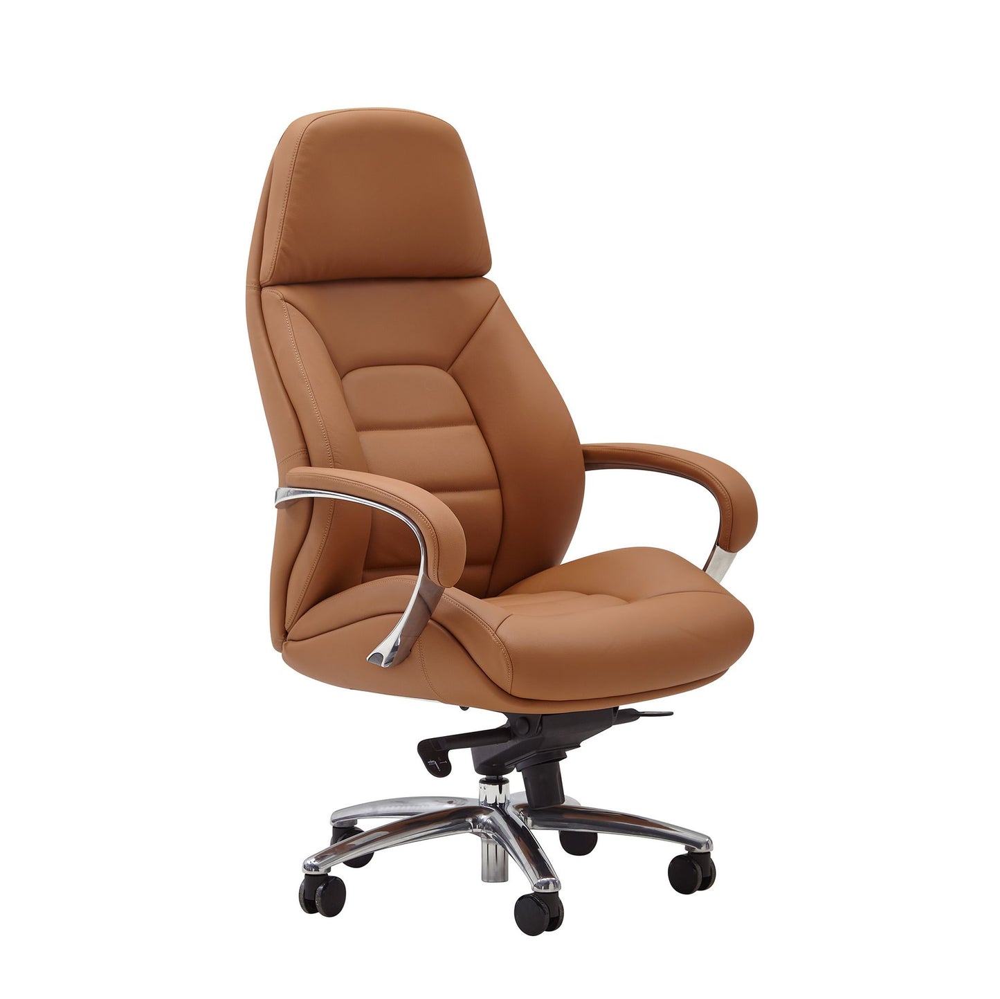 design bureaustoel hoes echt leer caramel bureaustoel tot 120 kg | XXL design directiestoel, in hoogte verstelbaar | Ergonomische bureaustoel met armleuningen & hoge rugleuning | rocker-functie: