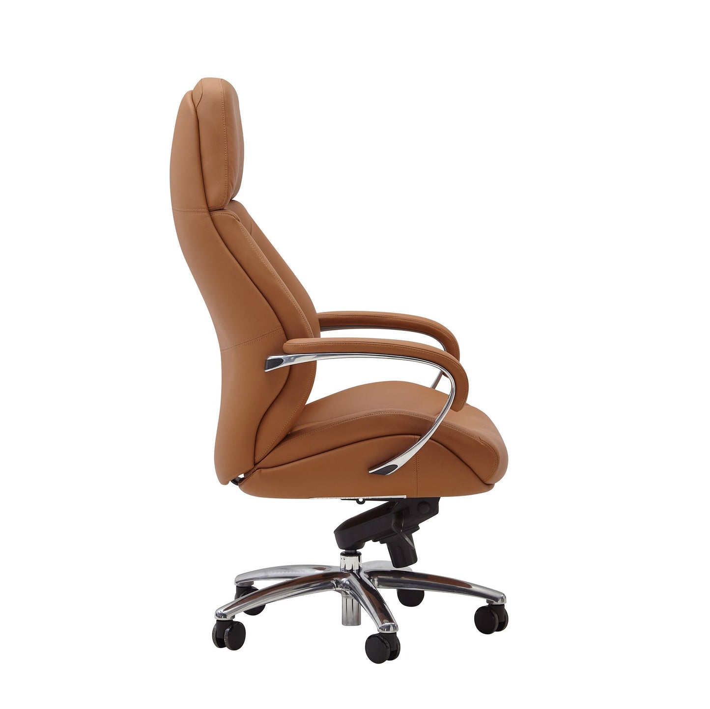 design bureaustoel hoes echt leer caramel bureaustoel tot 120 kg | XXL design directiestoel, in hoogte verstelbaar | Ergonomische bureaustoel met armleuningen & hoge rugleuning | rocker-functie: