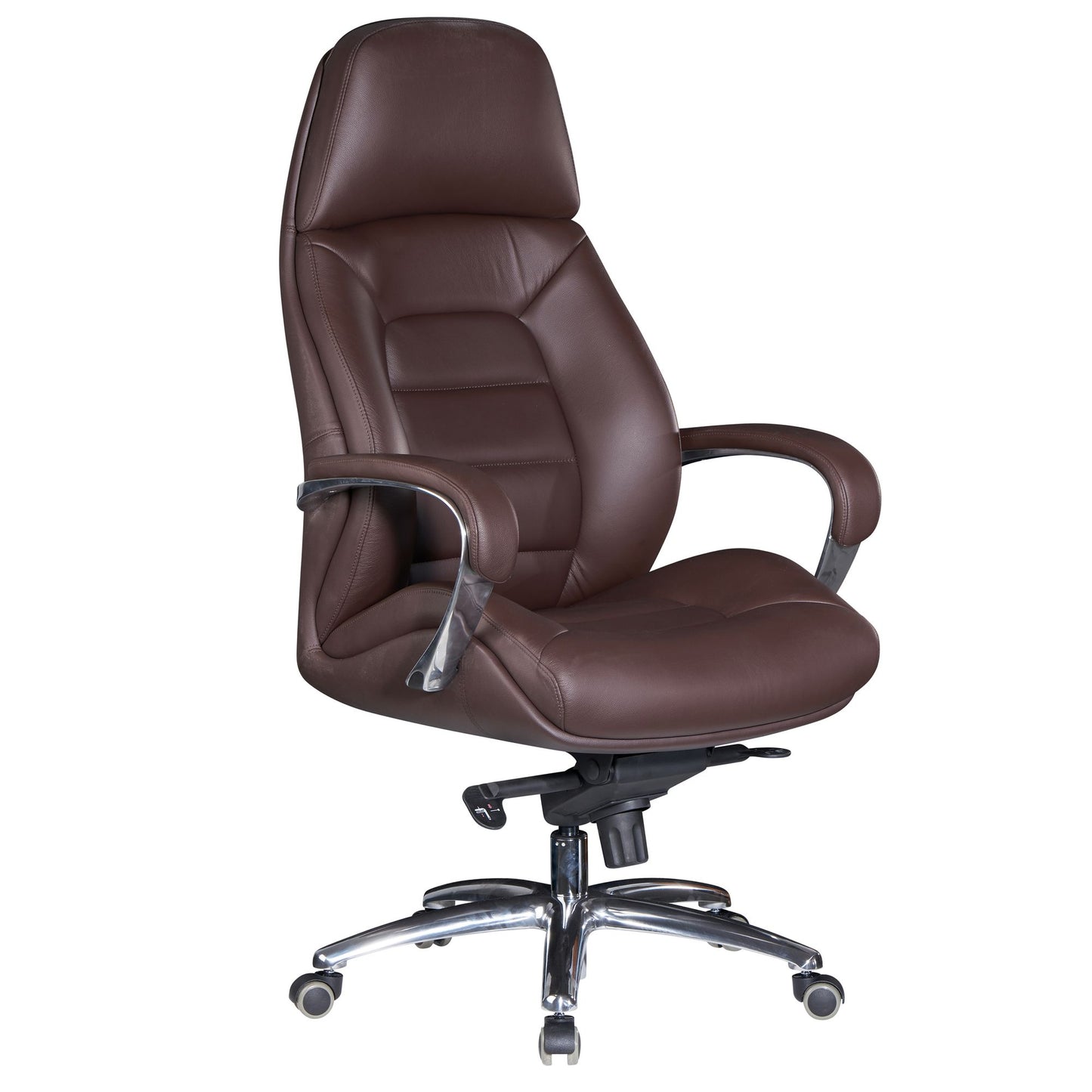 design bureaustoel hoes echt leer bruine bureaustoel tot 120 kg | XXL design directiestoel, in hoogte verstelbaar | Ergonomische bureaustoel met armleuningen & hoge rugleuning | Rocker-functie