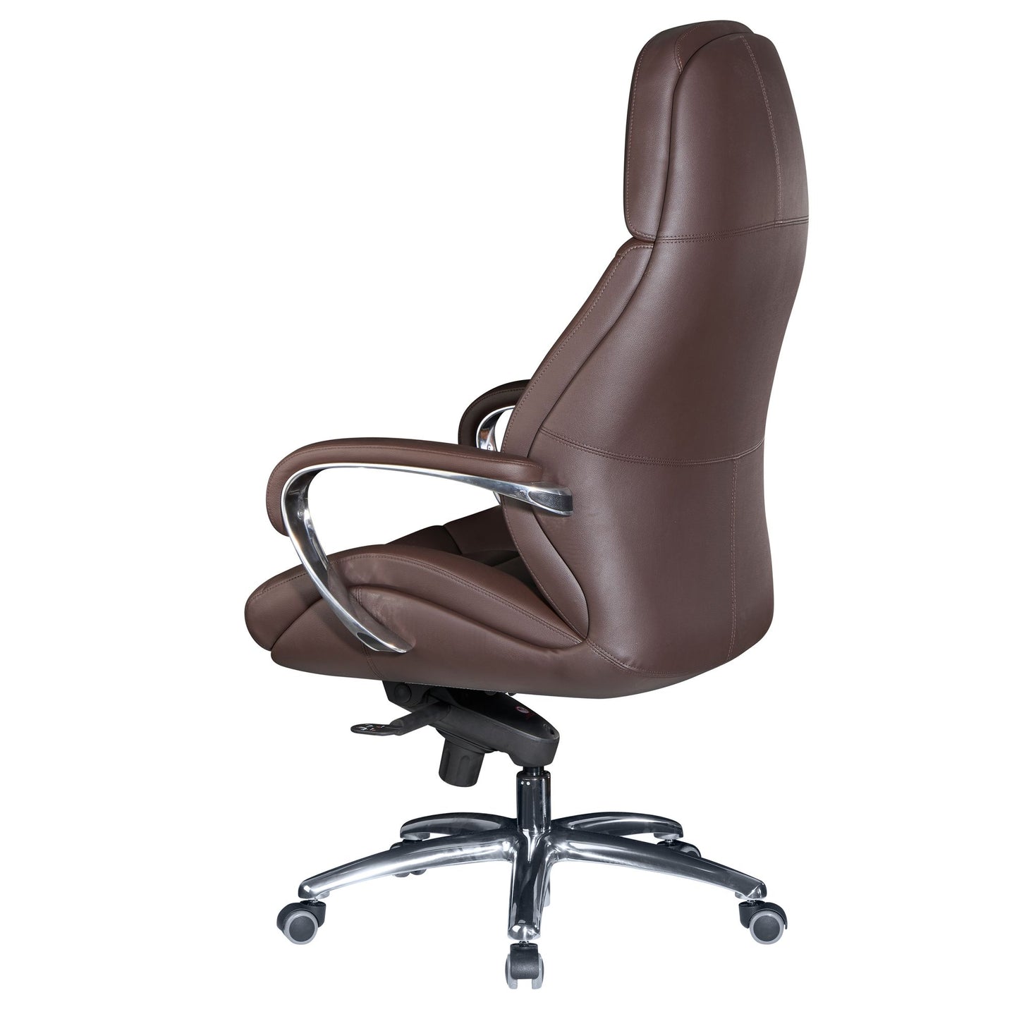 design bureaustoel hoes echt leer bruine bureaustoel tot 120 kg | XXL design directiestoel, in hoogte verstelbaar | Ergonomische bureaustoel met armleuningen & hoge rugleuning | Rocker-functie