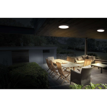 LED Outer Wall Lamp "Mio" Ø 27 cm gemaakt van antraciet -gekleurd metaal en plastic, IP54 voor ingang, balkon, terras