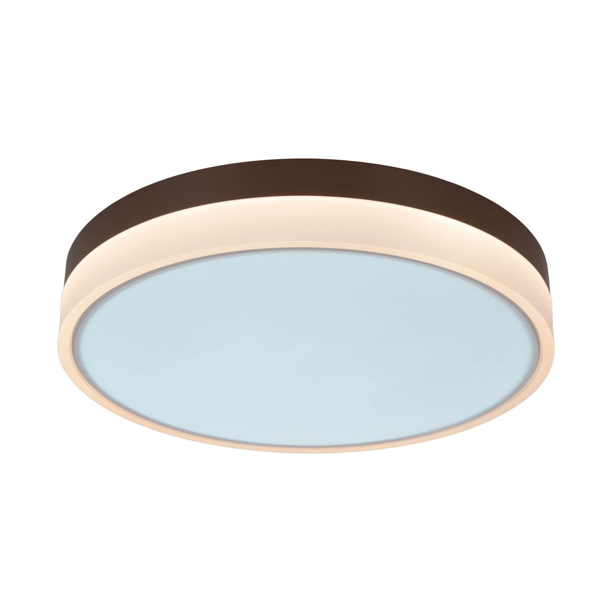 LED-plafondlicht "Lola" Ø van 50 cm, 9 cm hoog, metaal en plastic in bruin en wit, geïntegreerde LED's, 1900 lm, dimmable, CCT-functie 3000-6500 K, nachtlichtfunctie