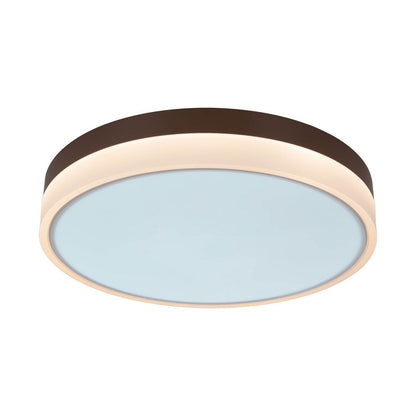 LED-plafondlicht "Lola" Ø van 50 cm, 9 cm hoog, metaal en plastic in bruin en wit, geïntegreerde LED's, 1900 lm, dimmable, CCT-functie 3000-6500 K, nachtlichtfunctie