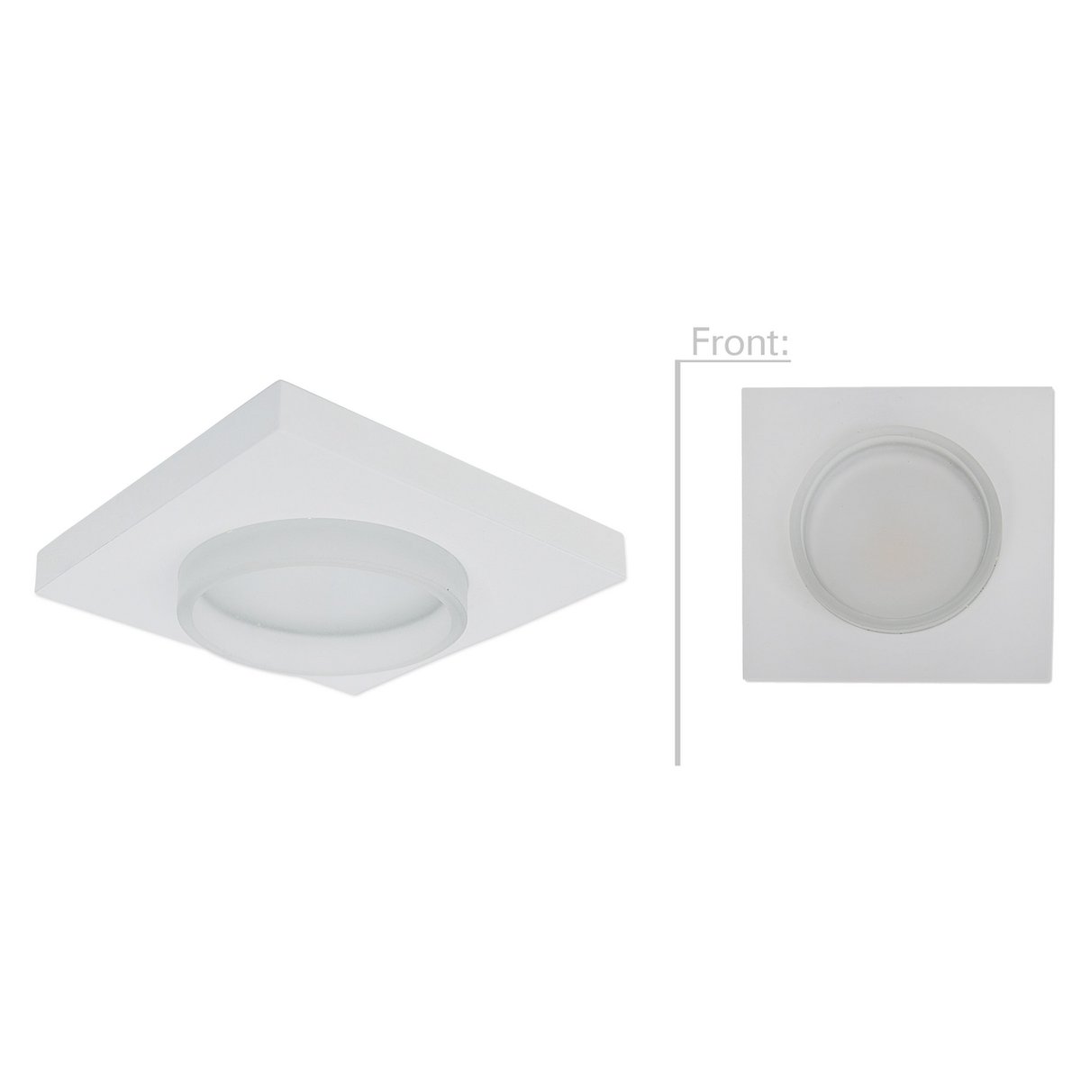 Het opzetten van "Miro" 8,5 x 8,5 cm, 6,5 cm diep, wit metaal, mat acryl, 6 watt, warm wit