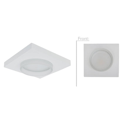 Het opzetten van "Miro" 8,5 x 8,5 cm, 6,5 cm diep, wit metaal, mat acryl, 6 watt, warm wit