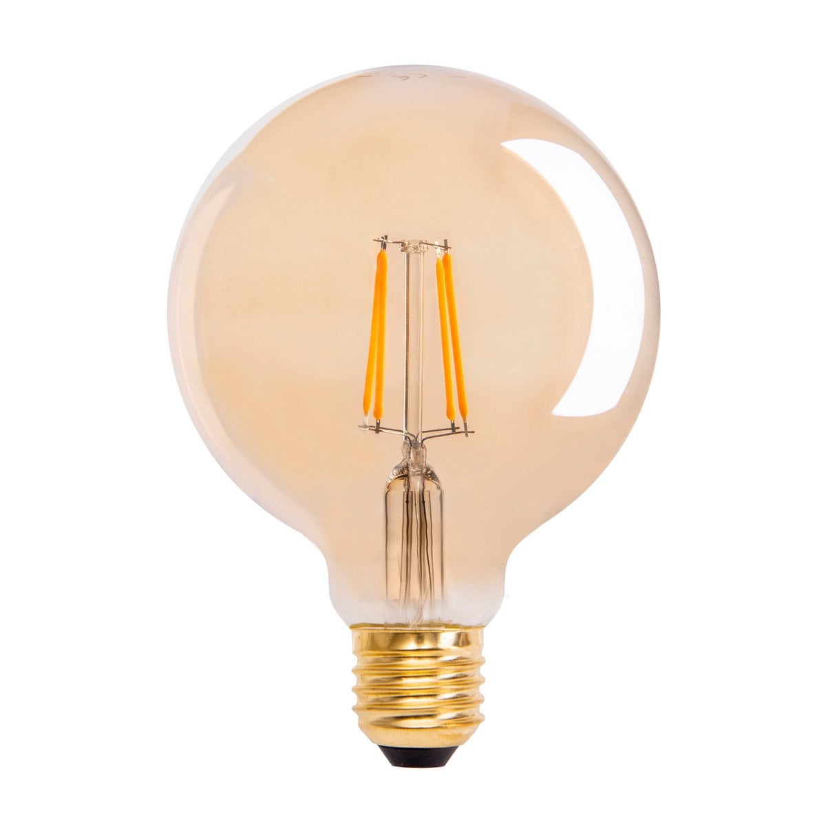 3-set LED Illuminant E27 versie 4.1 watt, gemaakt van metaal en glas, warm wit