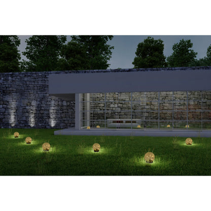 3 Set LED LED Solar Table Lamp/Aand Skeer "Crackle" Ø 12 cm, voor buiten, taflamp-plastic en glas, wit, met geïntegreerde LED