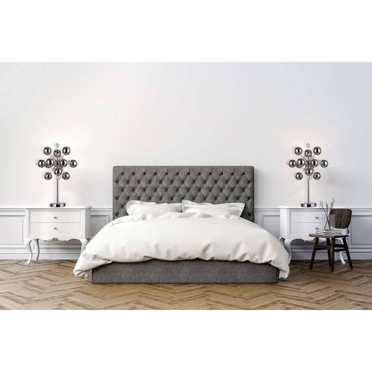 Tafellamp "explosie", tafellamp gemaakt van metaal en glas, chroom, G9, tafellamp 73 cm hoog