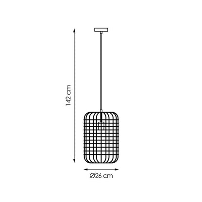 Home Sweet Home Hanglamp Netting - Zwart - 26x26x142cm