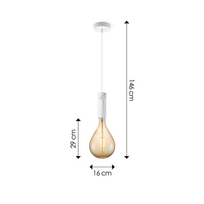 Home Sweet Home hanglamp Marmer Saga Pear - G160 - dimbaar E27 amber