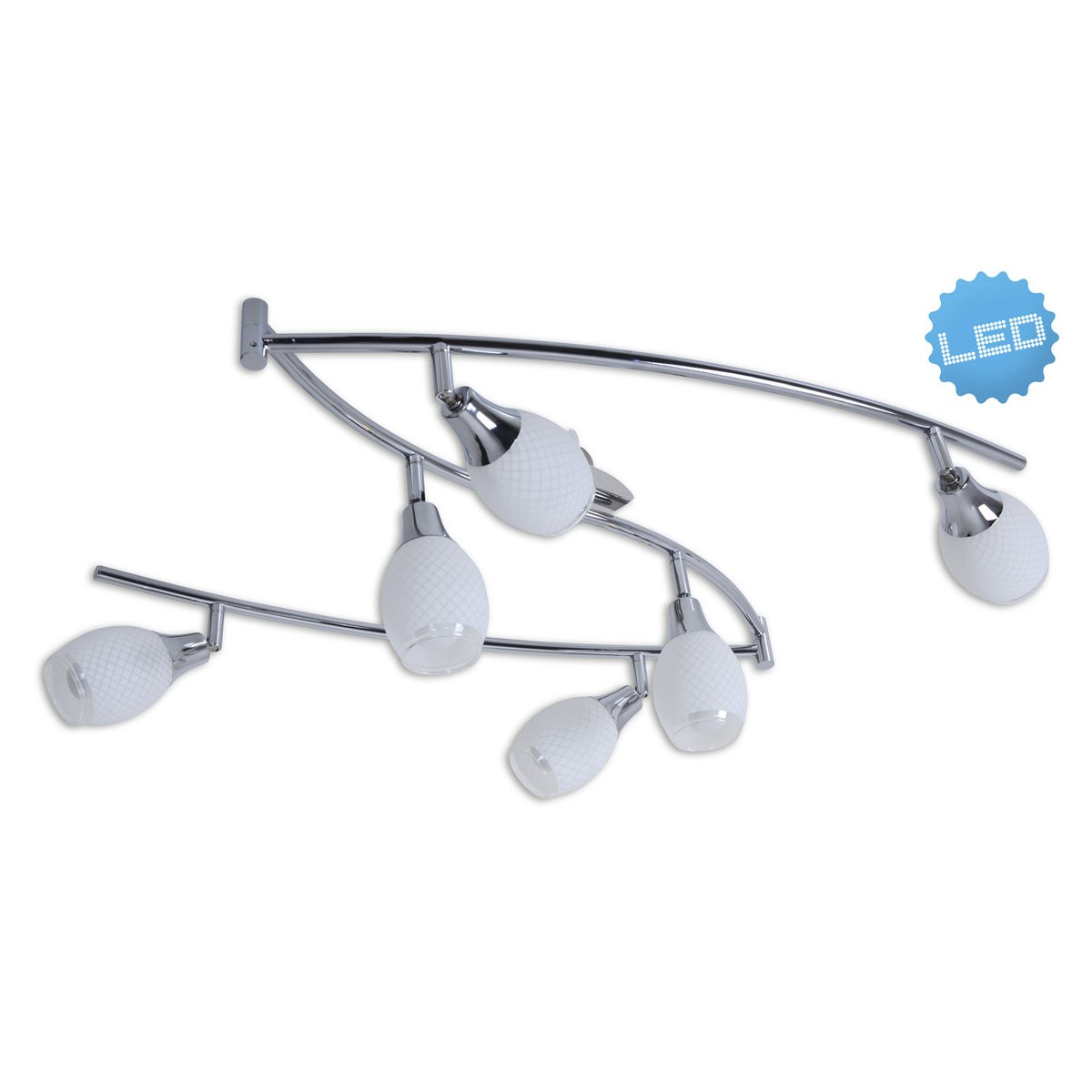 6 LED wand- en plafondrails "Rome"