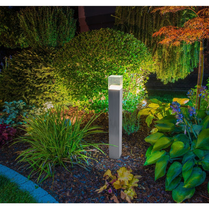 LED Outer Socket Light "Leah" gemaakt van metaal en plastic in stalen blanke, geïntegreerde LED, padlichten