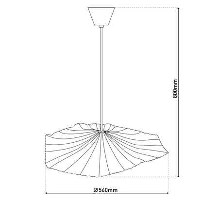 Papieren hanglamp "gek papier" Ø 56 cm gemaakt van gecoat papier in zwart, E27 Socket, verlichting voor woonkamers of kantoor
