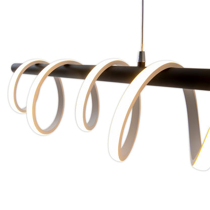 LED -hanglamp "Belleza", moderne metalen slinger lamp in zwart en wit, met stevig ingebouwde LED's, ca. 100 cm lang, de ideale verlichting voor woonkamer, eetkamer of keuken.