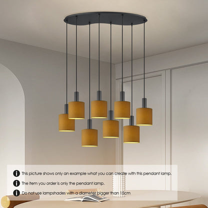 Home Sweet Home Zwarte ovale metalen Hanglamp 8L - 80/27.5/117.5CM