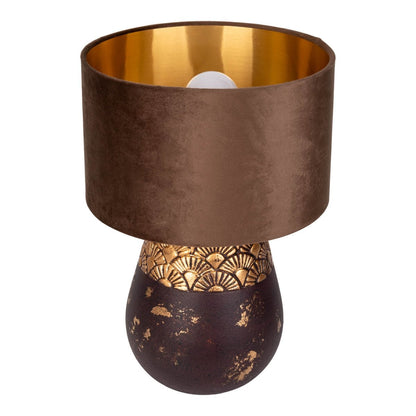 Keramische tafellamp "Bronco", tafellamp, keramiek, beige/grijs, met E14 -aansluiting, voor eetkamer, woonkamer, gang of kantoor, 39 cm hoog