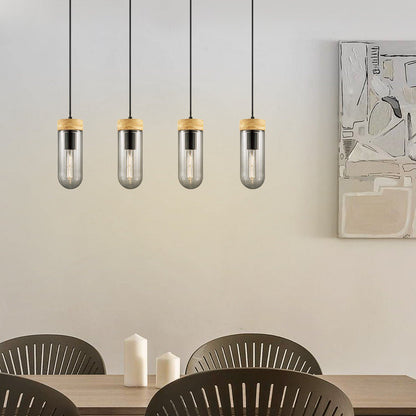 Home Sweet Home Hanglamp Capri - rook glas - 80x10x132cm