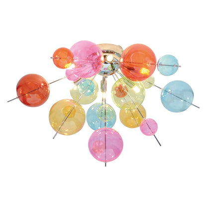 Plafondlamp "explosie" gekleurd gemaakt van metaal en glas, G9 -frames, plafondlamp voor eetkamer, woonkamer, gang of kantoor, Ø57 cm