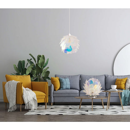 Hanger lamp "fora" gemaakt van metaal en iriserend plastic, e27 socket, verlichting voor woonkamer, eetkamer en kantoor, Ø40 cm
