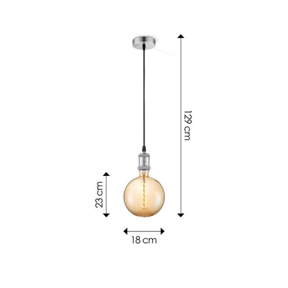Home Sweet Home hanglamp chroom vintage - - dimbaar E27 amber