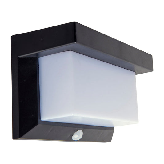 LED Solar Buitenwandlamp met bewegingsdetector, voor buiten, wandlamp - Plastic in zwart, met geïntegreerde LED
