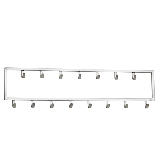 metaal zilver 80x20x4 cm design hal kapstok staal | Haakrail wandpaneel | kastwand | Hal kapstok