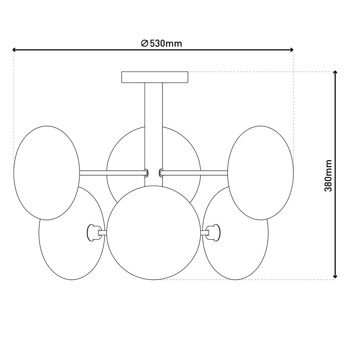 Plafondlamp "Orion" Ø ongeveer 53 cm barnsteen, gemaakt van messing gekleurd metaal en glas in barnsteen, G9-basis, verlichting voor woonkamer, eetkamer of kantoor.