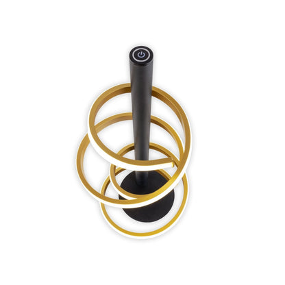 LED -tafellamp "Belleza", moderne metalen en plastic tafellamp in zwart, goud en wit, met stevig gebouwd -in LED's, 50 cm hoog, verlichting voor woonkamer, eetkamer, slaapkamer of kantoor.