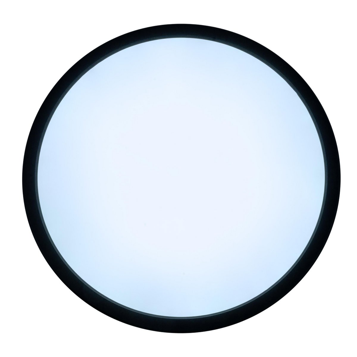 Het LED-plafondlicht "Carlo" met RGB-backlight, Ø van 54 cm, klassiekmoderne plafondlicht gemaakt van zwart/wit plastic met veel functies, b.v.