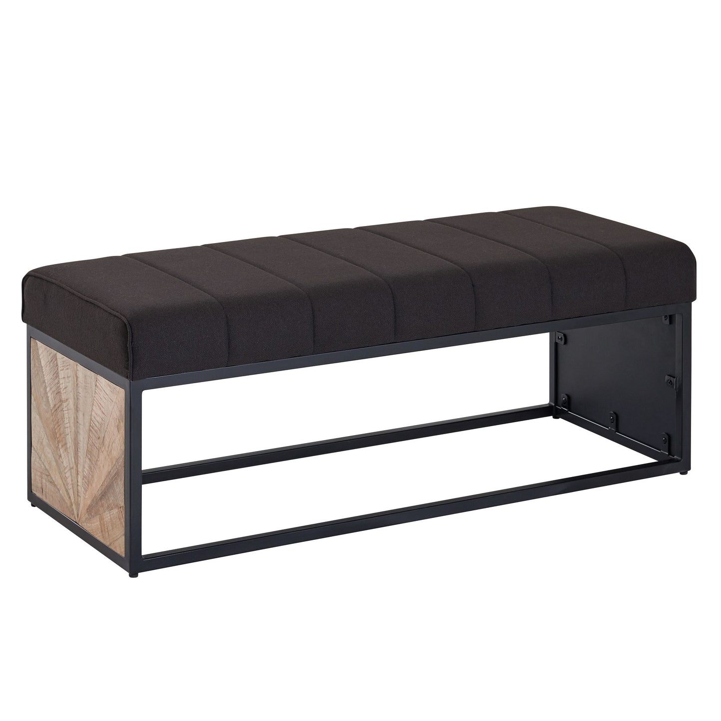 zwart 105 x 40 x 40 cm | Gestoffeerde bank met metalen frame | Bedbank slaapkamer | Halbank garderobebank