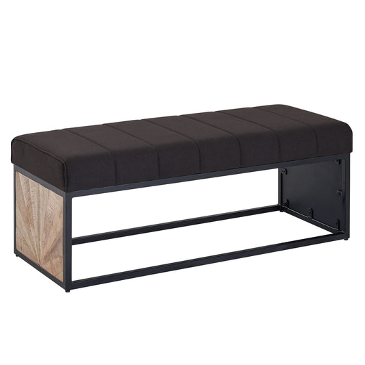 zwart 105 x 40 x 40 cm | Gestoffeerde bank met metalen frame | Bedbank slaapkamer | Halbank garderobebank
