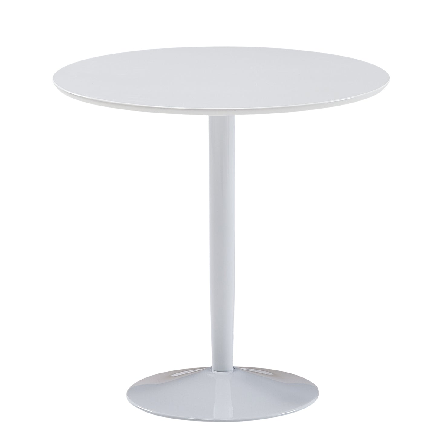 eettafel rond 75x75x74 cm Kleine keukentafel wit hoogglans | Ronde eettafel 2 personen | Moderne ontbijttafel keuken | Kleine eettafel
