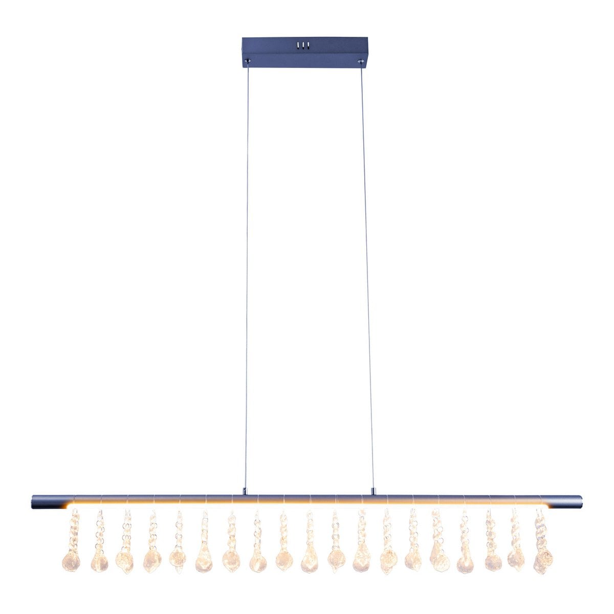 Led hanglamp "nobilis" lengte ongeveer 100 cm, gemaakt van metaal en plastic in grijs, met stevig gebouwd -in LED's, verlichting voor woonkamer, eetkamer of kantoor