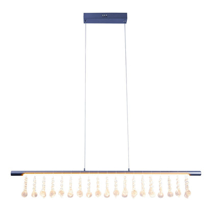 Led hanglamp "nobilis" lengte ongeveer 100 cm, gemaakt van metaal en plastic in grijs, met stevig gebouwd -in LED's, verlichting voor woonkamer, eetkamer of kantoor