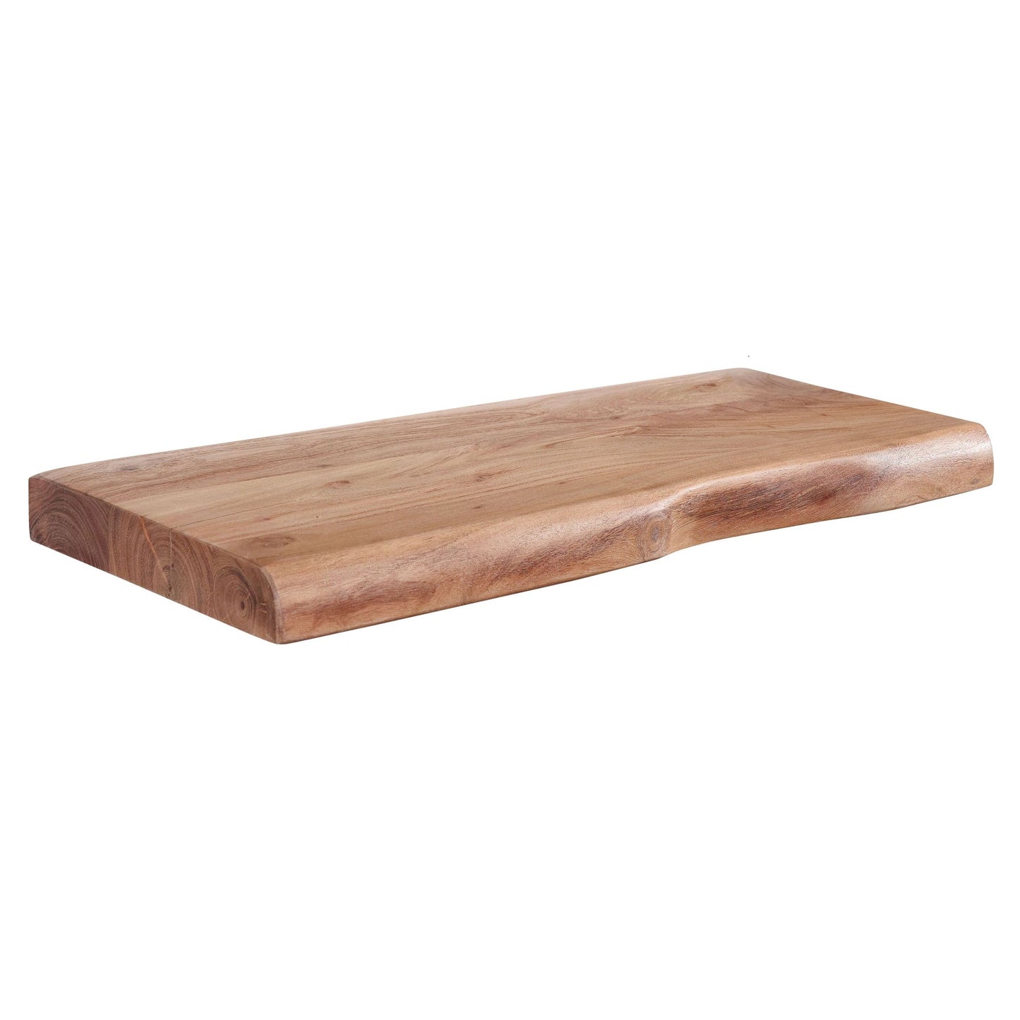 Wandplank 40 cm Acacia Massief Hout met Boomrand Hangplank Modern | Muurplank Hangende Plank | Plank voor de Wand Zwevend