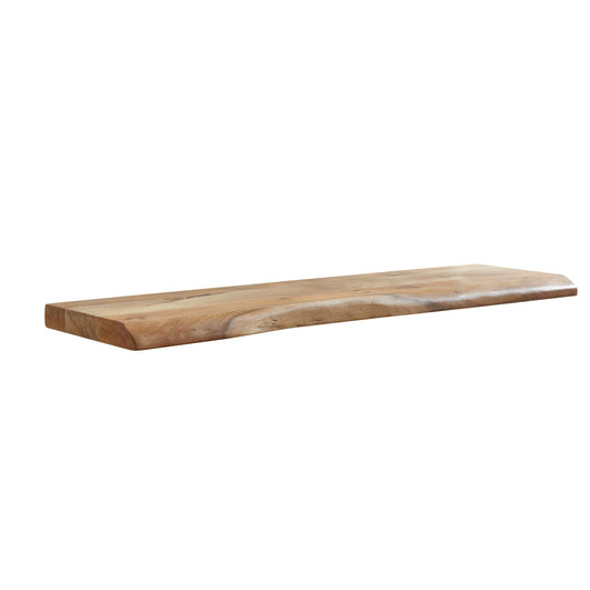 Wandplank 100 cm Acacia Massief Hout met Boomrand Hangplank Modern | Muurplank Hangende Plank | Plank voor de Wand Zwevend