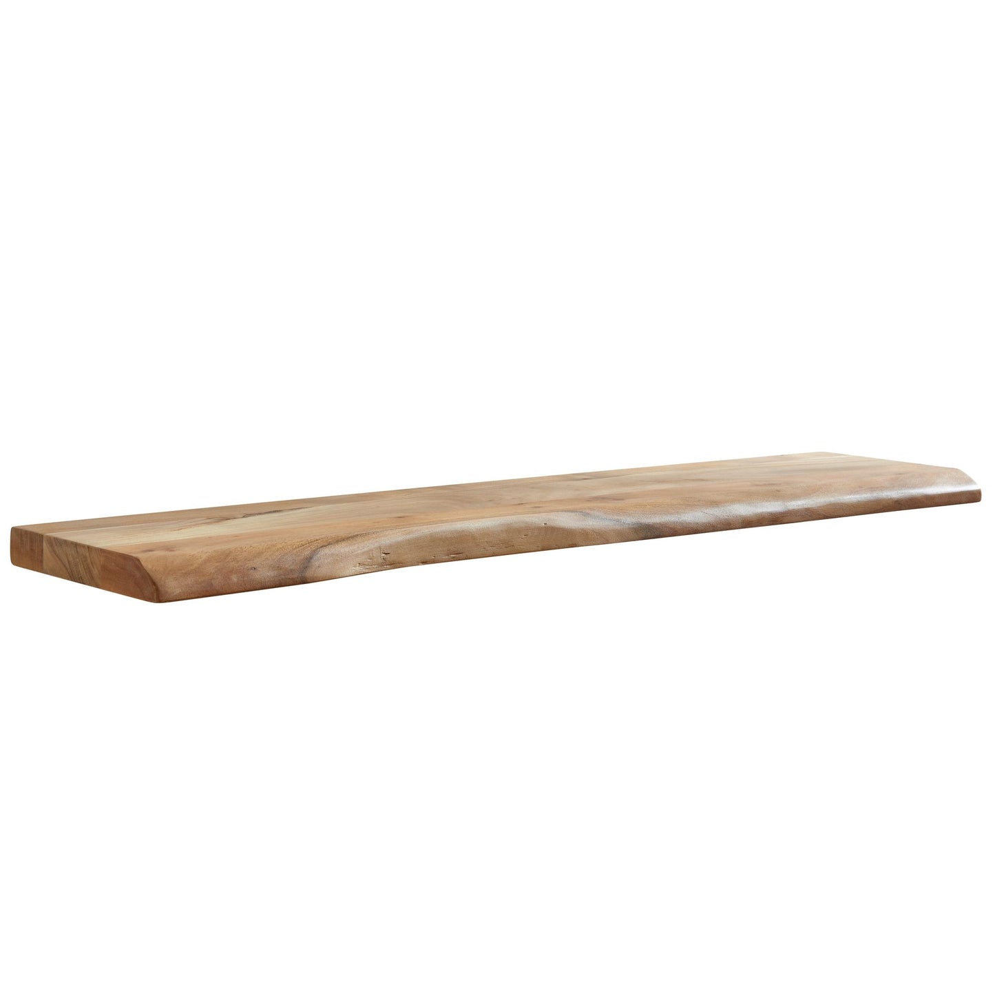Wandplank 120 cm Acacia Massief Hout met Boomrand Hangplank Modern | Muurplank Hangende Plank | Plank voor de Wand Zwevend